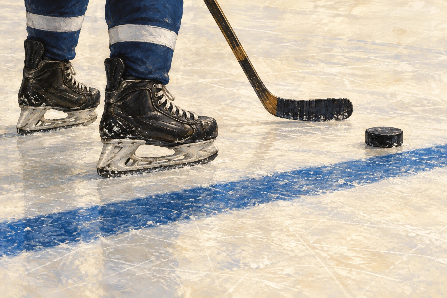 Abseits im Eishockey: auf die blaue Linie achten