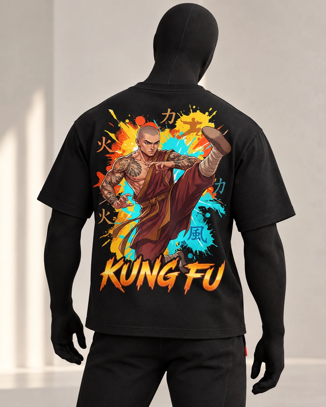 Kung Fu · Fighters · Black · back