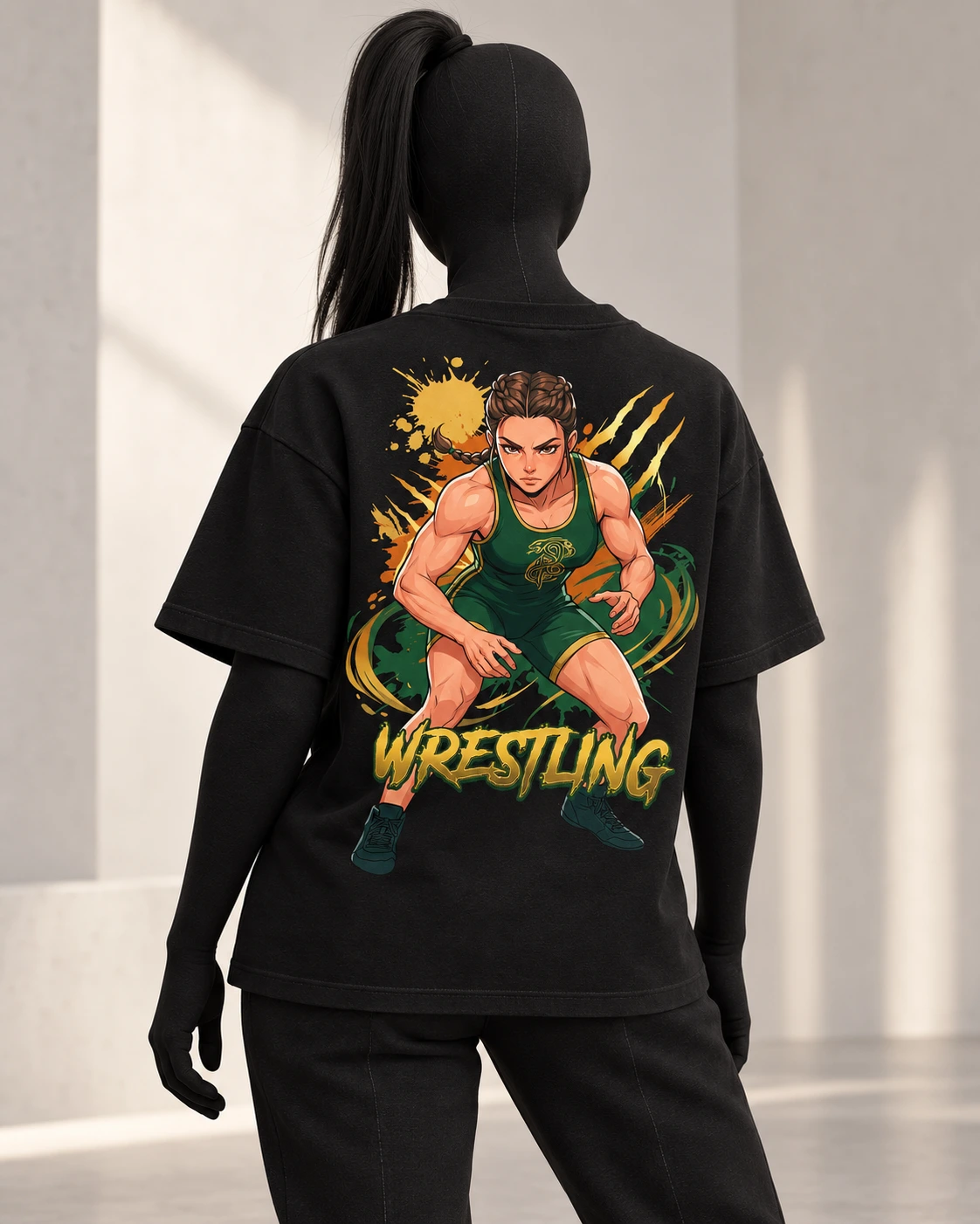Wrestling · Fighters · Black · back