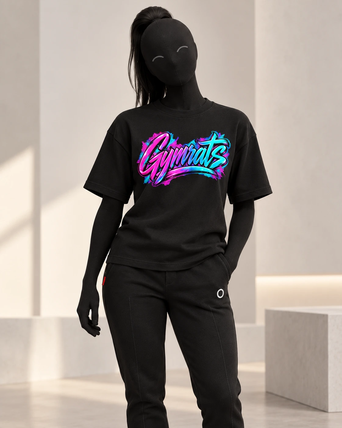 Neon Valkyrie · Gymrats Dark Series · Black · front